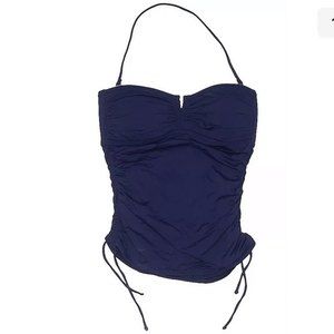 Tommy Bahama Tankini Navy Ruching S/p Halter Top Beach Modest